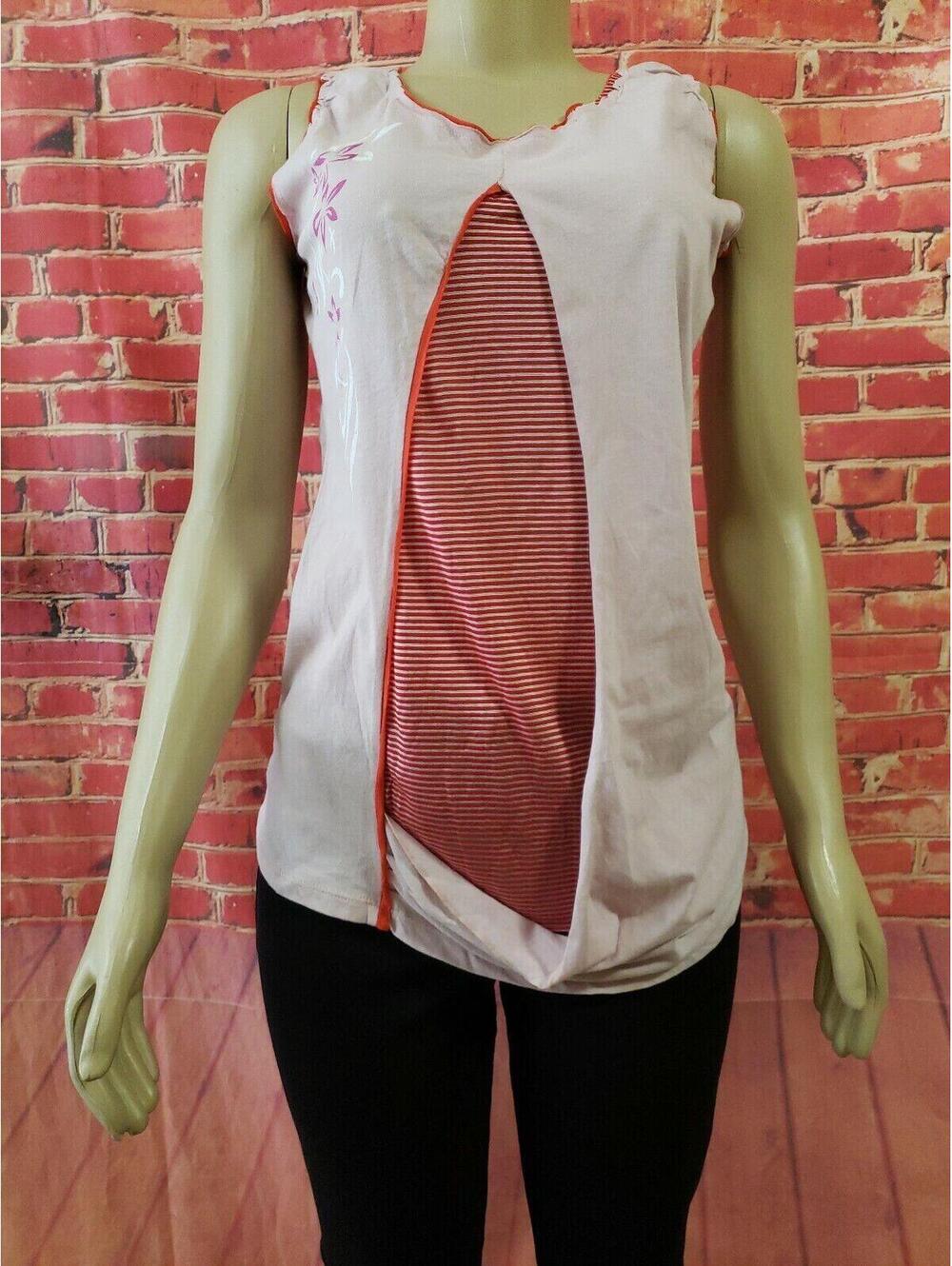 Carmel  Incity  DRAPED FRONT WOMEN'S Striped Sleeveless Tank TOP SIZE L  NWT!